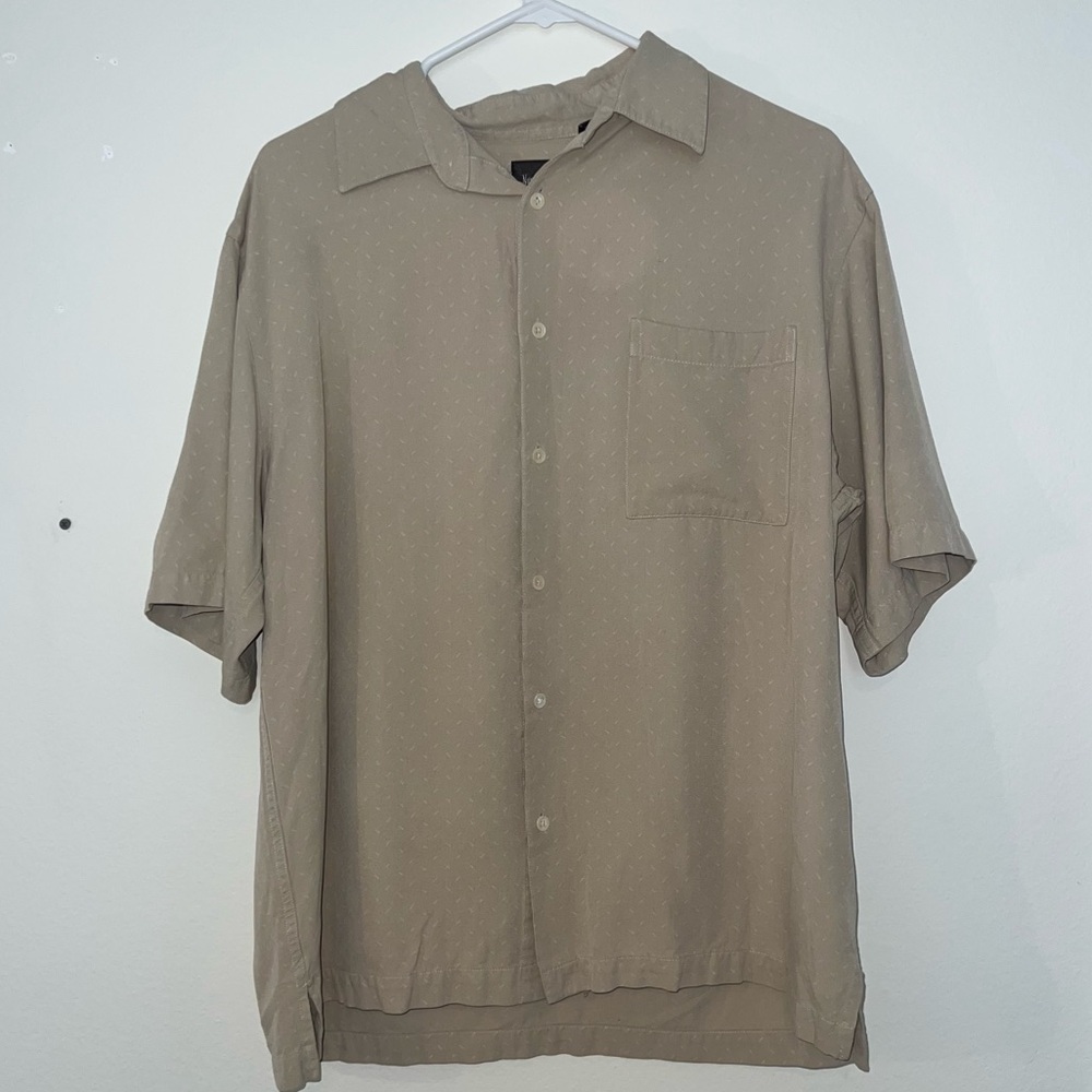 Neiman Marcus Men's Casual Tan Button Down Shirt